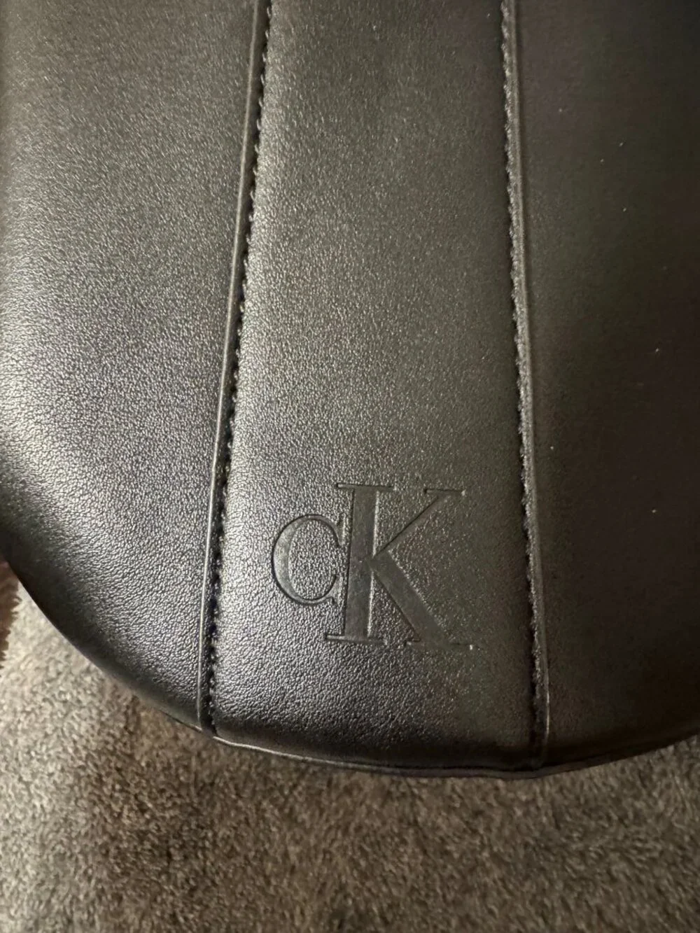 Calvin Klein Black Faux Leather Bucket Bag Silver Hardware CK - Picture 2 of 6